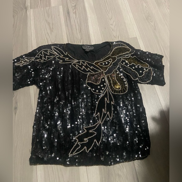 Joseph Le Bon Vintage Sequin Top Size Large - Picture 1 of 6